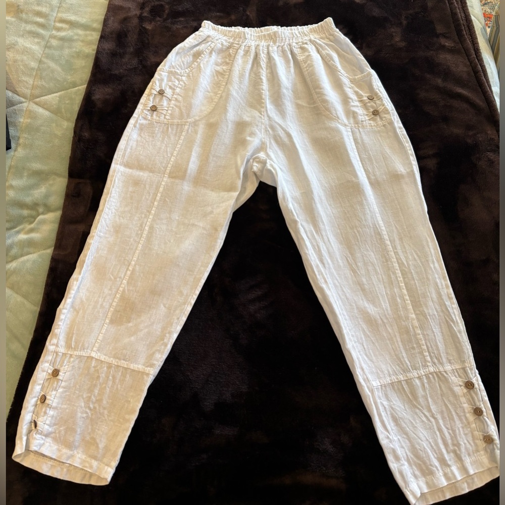 Made in Italy White linen pants